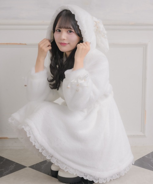 うさ耳ファーコート（その他アウター）｜ROJITA（ロジータ）の