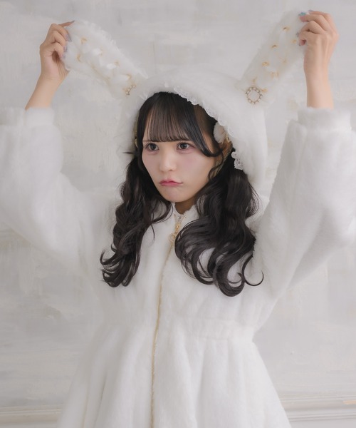 ROJITA うさみみファーコート （ホワイト）