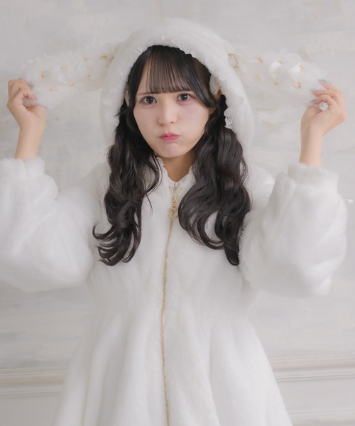 ROJITA（ロジータ）の「うさ耳ファーコート（その他アウター・レディース・ブラック/ホワイト/ピンク・FREE）」の10枚目の写真