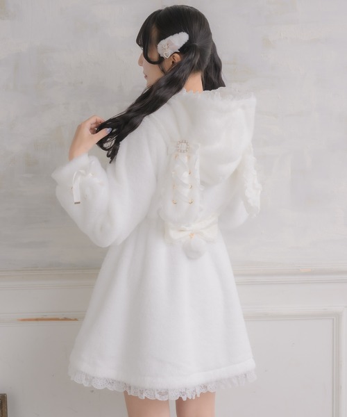 ROJITA（ロジータ）の「うさ耳ファーコート（その他アウター・レディース・ブラック/ホワイト/ピンク・FREE）」の16枚目の写真