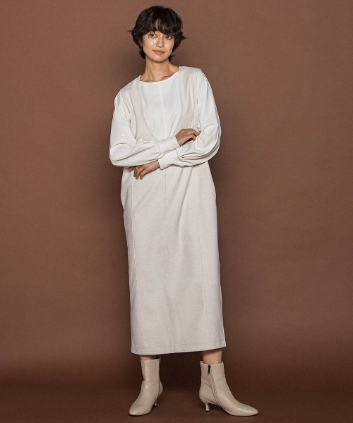 MAYSON GREY（メイソングレイ）の「【楽・美・軽】－3kg見えIラインワンピース≪手洗い可能≫（ワンピース・レディース・オフホワイト/ブラック・M）」の19枚目の写真