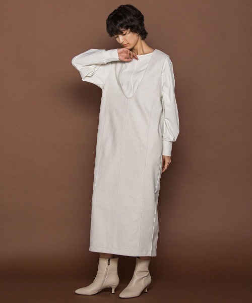 MAYSON GREY（メイソングレイ）の「【楽・美・軽】－3kg見えIラインワンピース≪手洗い可能≫（ワンピース・レディース・オフホワイト/ブラック・M）」の20枚目の写真
