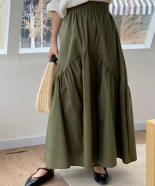 Flugge（フラッジー）の「フレアロングスカート（スカート・レディース・ホワイト/カーキ/ブラック・MEDIUM/LARGE）」の4枚目の写真