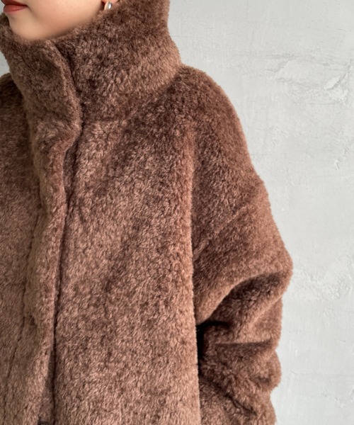 MICA&DEAL（マイカ＆ディール）の「[MICA&DEAL/マイカアンドディール] スタンドカラー ボアブルゾン（その他アウター・レディース・ブラウン/グレイッシュベージュ・F）」の17枚目の写真