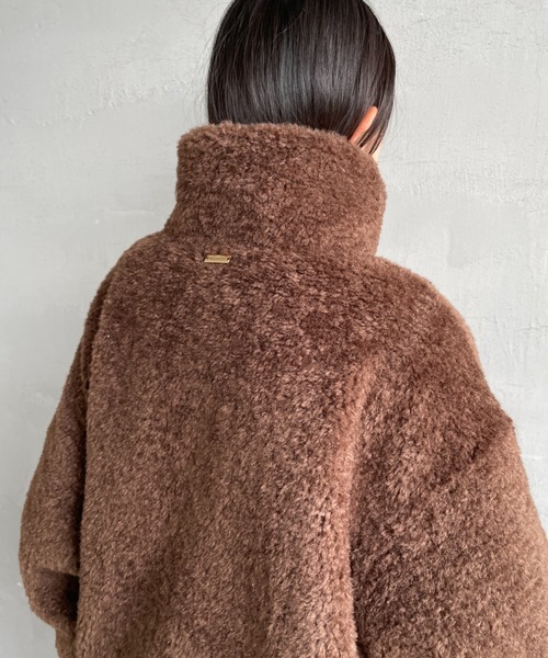 MICA&DEAL（マイカ＆ディール）の「[MICA&DEAL/マイカアンドディール] スタンドカラー ボアブルゾン（その他アウター・レディース・ブラウン/グレイッシュベージュ・F）」の18枚目の写真