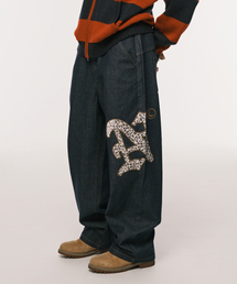 LETTER N DENIM PANTS BLUE