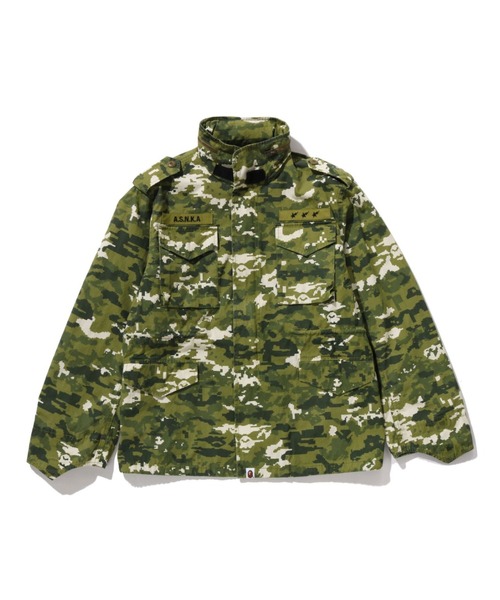 A BATHING APE（アベイシングエイプ）の「MULTI PIXEL CAMO M-65 JACKET（ミリタリージャケット・メンズ・ブラック/グリーン・MEDIUM/SMALL）」の2枚目の写真