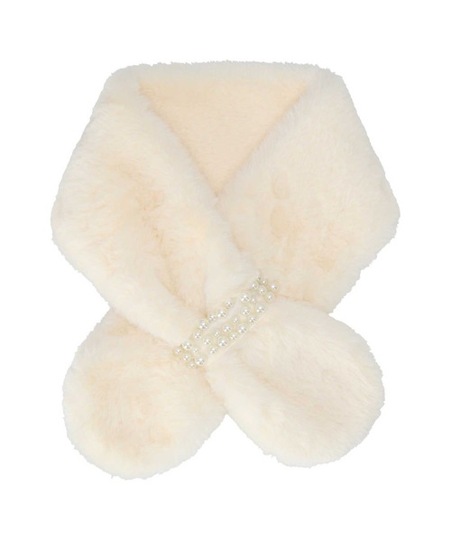 JILL STUART(ジルスチュアート)の「フェイクファー 差込マフラー(マフラー・レディース・ホワイト/ライトグレー/ブラック/ローズ・FREE)」の2枚目の写真