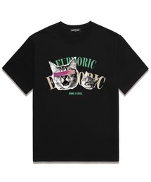 EUPHORIC CAT オーバーサイズ 半袖Tシャツ (VS0127) ブラック