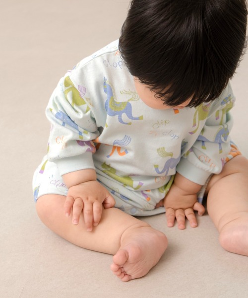 MAKE YOUR DAY（メイクユアデイ）の「カラフルポニー総柄長袖ロンパス（ロンパース・キッズ・アイボリー/サックスブルー・70/80）」の8枚目の写真