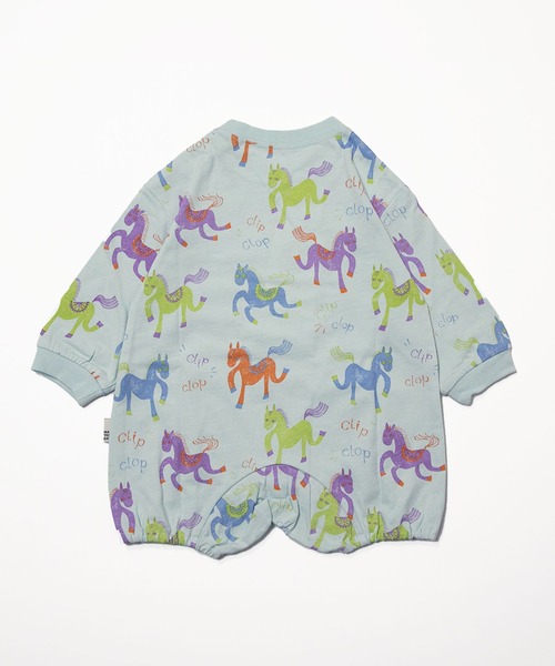 MAKE YOUR DAY（メイクユアデイ）の「カラフルポニー総柄長袖ロンパス（ロンパース・キッズ・アイボリー/サックスブルー・70/80）」の5枚目の写真