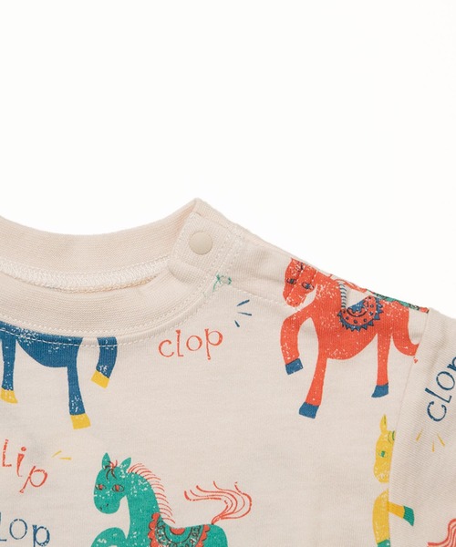 MAKE YOUR DAY（メイクユアデイ）の「カラフルポニー総柄長袖ロンパス（ロンパース・キッズ・アイボリー/サックスブルー・70/80）」の9枚目の写真