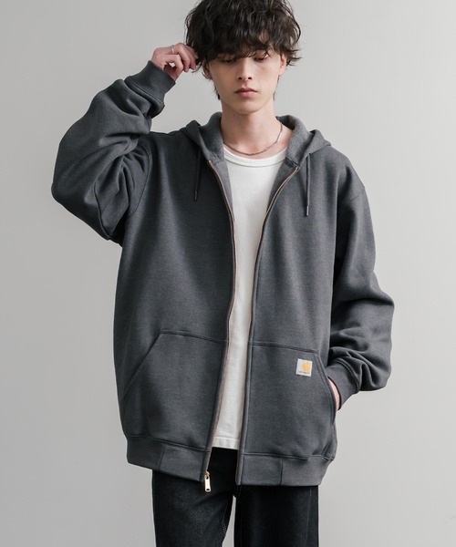 Carhartt(カーハート)の「Carhartt カーハート MIDWEIGHT HOODED ZIP-FRONT SWEATSHIRT オーバーサイズ裏起毛長袖フルジップパーカー(パーカー・メンズ・ヘザーグレー/ブラック/チャコール/ネイビー/オレンジ・XL/M/L)」の14枚目の写真