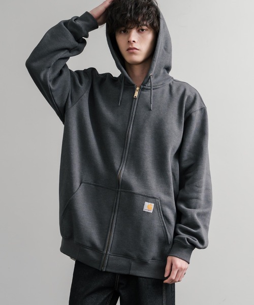 Carhartt(カーハート)の「Carhartt カーハート MIDWEIGHT HOODED ZIP-FRONT SWEATSHIRT オーバーサイズ裏起毛長袖フルジップパーカー(パーカー・メンズ・ヘザーグレー/ブラック/チャコール/ネイビー/オレンジ・XL/M/L)」の17枚目の写真
