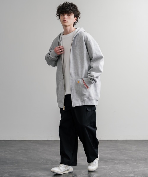 Carhartt(カーハート)の「Carhartt カーハート MIDWEIGHT HOODED ZIP-FRONT SWEATSHIRT オーバーサイズ裏起毛長袖フルジップパーカー(パーカー・メンズ・ヘザーグレー/ブラック/チャコール/ネイビー/オレンジ・XL/M/L)」の13枚目の写真