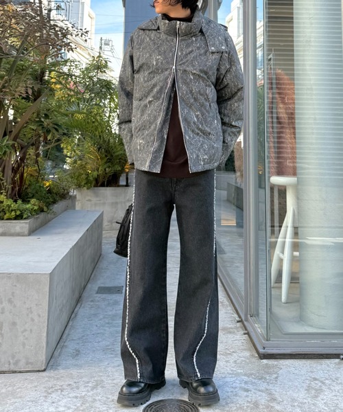 LOVELESS（ラブレス）の「ニュアンスプリントフーディーダウン（ダウンジャケット/コート・メンズ・チャコールグレー・M/L）」の3枚目の写真