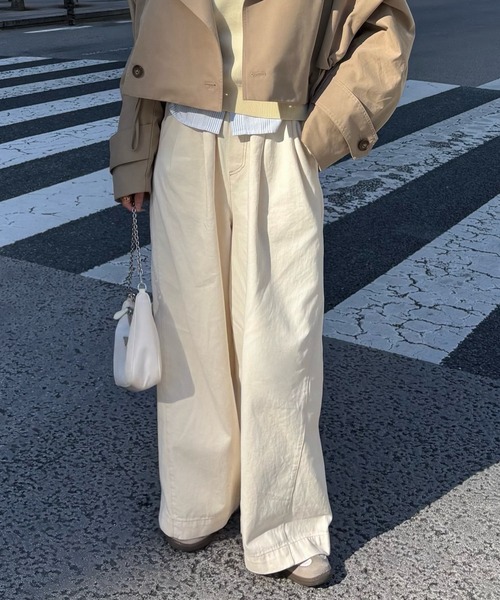 RANAN（ラナン）の「2タックワイドデニムイージーパンツ【4サイズ展開 S/M/L/LL】（デニムパンツ・レディース・ブルー/グレー/ライトブルー/アイボリー・L/LL/M/S）」の17枚目の写真