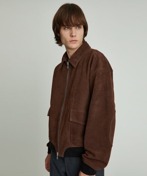 ANDROS(アンドロス)の「Suede Blouson Jumper (Dark Brown)(ライダースジャケット・メンズ・その他・X-LARGE)」の1枚目の写真