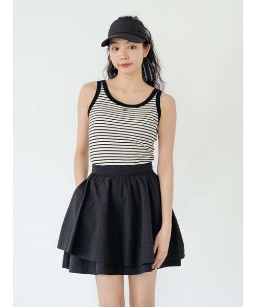 NITINA(ニティナ)の「シャイニーダブルフレアスカートBK(スカート・レディース・ブラック・SMALL/MEDIUM)」の5枚目の写真