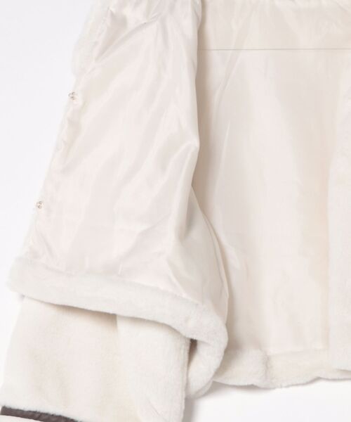 CECIL McBEE（セシルマクビー）の「スタンドカラーファーブルゾン（その他アウター・レディース・ライトベージュ/グレイッシュベージュ・MEDIUM/LARGE）」の3枚目の写真