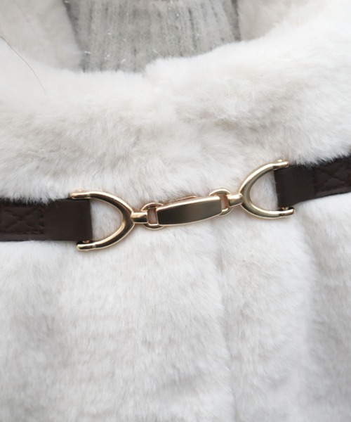 CECIL McBEE（セシルマクビー）の「スタンドカラーファーブルゾン（その他アウター・レディース・ライトベージュ/グレイッシュベージュ・MEDIUM/LARGE）」の8枚目の写真