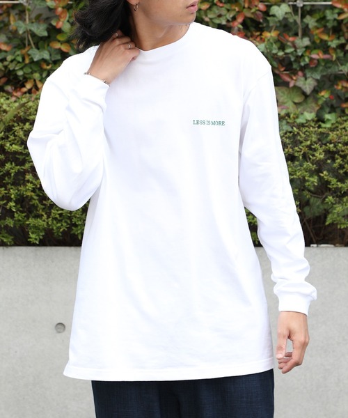 MAISON CLUB（メゾンクラブ）の「【MAISON CLUB】ワンポイント刺繍ロングスリーブTee LESS IS MORE（Tシャツ/カットソー・メンズ・ブラック/カーキ/ホワイト/ネイビー・XX-LARGE/M/XL/L）」の22枚目の写真