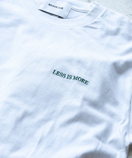 MAISON CLUB（メゾンクラブ）の「【MAISON CLUB】ワンポイント刺繍ロングスリーブTee LESS IS MORE（Tシャツ/カットソー・メンズ・ブラック/カーキ/ホワイト/ネイビー・XX-LARGE/M/XL/L）」の20枚目の写真