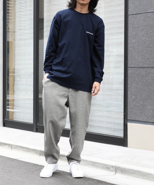 MAISON CLUB（メゾンクラブ）の「【MAISON CLUB】ワンポイント刺繍ロングスリーブTee LESS IS MORE（Tシャツ/カットソー・メンズ・ブラック/カーキ/ホワイト/ネイビー・XX-LARGE/M/XL/L）」の8枚目の写真