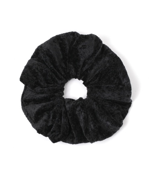 LAKOLE（ラコレ）の「クラッシュベロアシュシュ / 633130（シュシュ・レディース・ブラック/オフホワイト/グレー・FREE）」の2枚目の写真