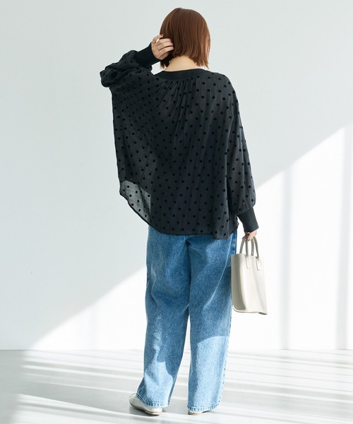 LAVEANGE(ラビアンジェ)の「シアーフロッキードットブラウス(シャツ/ブラウス・レディース・オフホワイト/ブラック・4L/3L/LL/M/5L)」の12枚目の写真