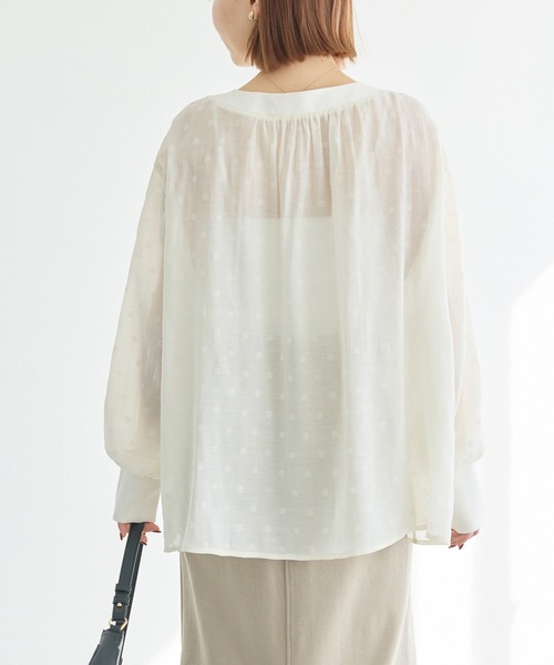 LAVEANGE(ラビアンジェ)の「シアーフロッキードットブラウス(シャツ/ブラウス・レディース・オフホワイト/ブラック・4L/3L/LL/M/5L)」の17枚目の写真