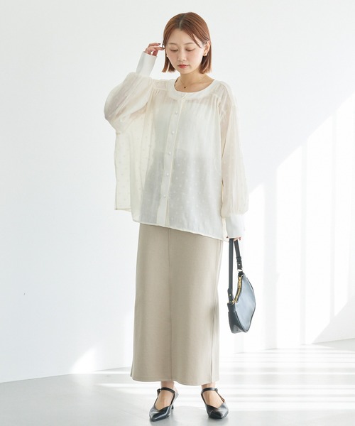 LAVEANGE(ラビアンジェ)の「シアーフロッキードットブラウス(シャツ/ブラウス・レディース・オフホワイト/ブラック・4L/3L/LL/M/5L)」の19枚目の写真