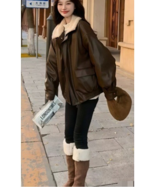 Sakka（サッカ）の「PUレザーG-1　JACKET（ブルゾン・レディース・ブラック/ブラウン・MEDIUM/LARGE）」の10枚目の写真