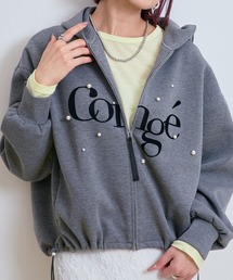 パール+ロゴジップパーカー