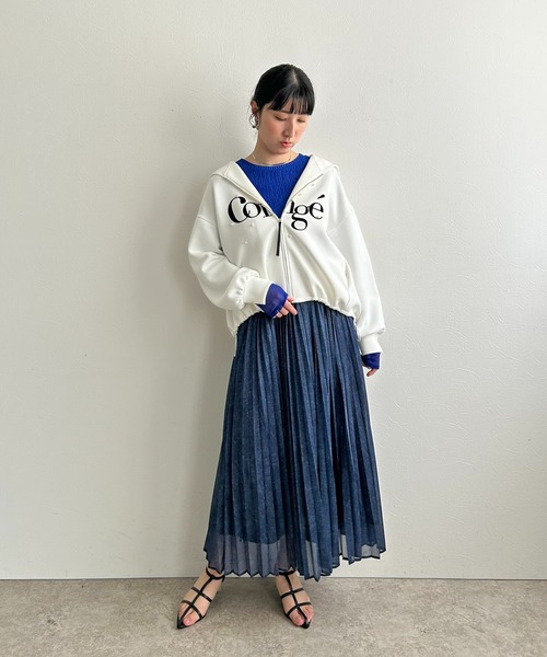 LHELBIE(レルビエ)の「パール+ロゴジップパーカー(パーカー・レディース・チャコールグレー/グレー/オフホワイト・M)」の16枚目の写真