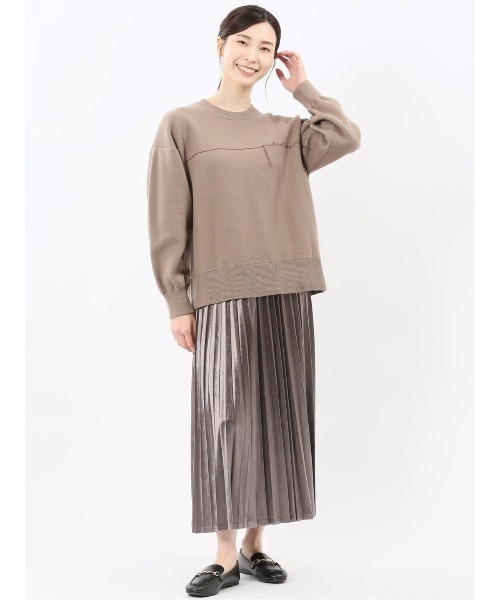 m.f.editorial(エムエフエディトリアル)の「【ストレッチ ウォッシャブル】チャームベリーチック ベロア プリーツ ロング スカート(スカート・レディース・ブラック/ブラウン系その他・MEDIUM/LARGE)」の11枚目の写真