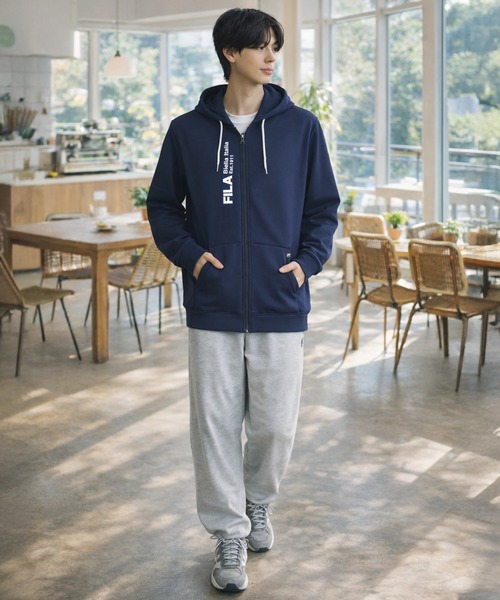 FILA(フィラ)の「FILA フィラ ワンポイント 裏毛 スウェット フルジップ パーカー(パーカー・メンズ・ブラック/オフホワイト/ネイビー・S/L/LL/3L/M)」の5枚目の写真