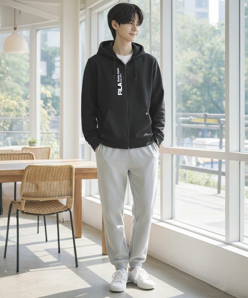 FILA(フィラ)の「FILA フィラ ワンポイント 裏毛 スウェット フルジップ パーカー(パーカー・メンズ・ブラック/オフホワイト/ネイビー・S/L/LL/3L/M)」の7枚目の写真