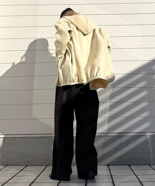 Q(キュー)の「ボーダーリブサスペ2wayパンツ(その他パンツ・レディース・ベージュ/ブラック・MEDIUM)」の10枚目の写真