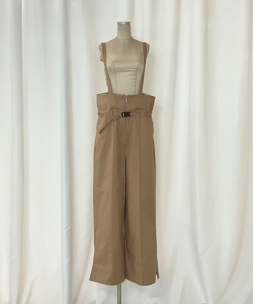 Q(キュー)の「ボーダーリブサスペ2wayパンツ(その他パンツ・レディース・ベージュ/ブラック・MEDIUM)」の11枚目の写真