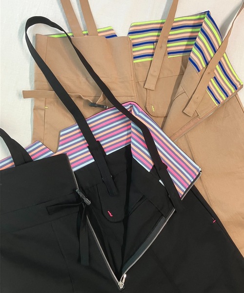 Q(キュー)の「ボーダーリブサスペ2wayパンツ(その他パンツ・レディース・ベージュ/ブラック・MEDIUM)」の16枚目の写真