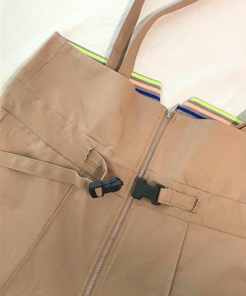 Q(キュー)の「ボーダーリブサスペ2wayパンツ(その他パンツ・レディース・ベージュ/ブラック・MEDIUM)」の19枚目の写真