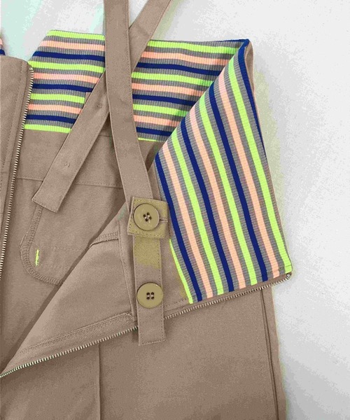 Q(キュー)の「ボーダーリブサスペ2wayパンツ(その他パンツ・レディース・ベージュ/ブラック・MEDIUM)」の17枚目の写真