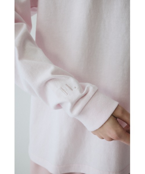 HeRIN.CYE(ヘリンドットサイ)の「Side print long T-shirt サイドプリントロングTシャツ(Tシャツ/カットソー・レディース・ライトピンク/ホワイト・FREE)」の3枚目の写真
