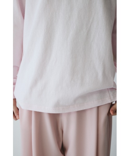 HeRIN.CYE(ヘリンドットサイ)の「Side print long T-shirt サイドプリントロングTシャツ(Tシャツ/カットソー・レディース・ライトピンク/ホワイト・FREE)」の4枚目の写真