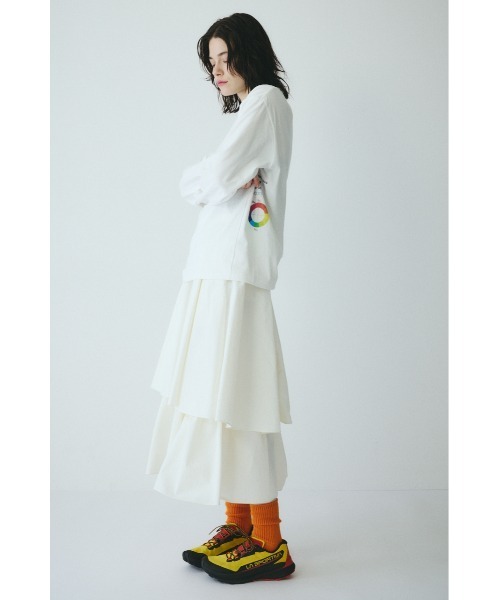 HeRIN.CYE(ヘリンドットサイ)の「Side print long T-shirt サイドプリントロングTシャツ(Tシャツ/カットソー・レディース・ライトピンク/ホワイト・FREE)」の5枚目の写真