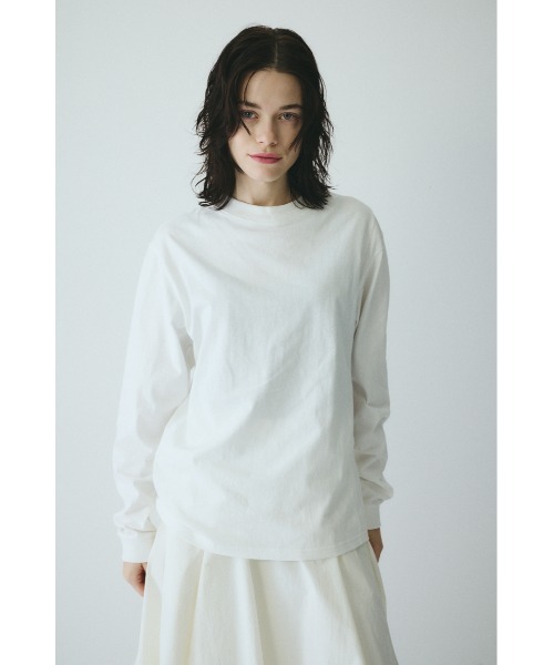 HeRIN.CYE(ヘリンドットサイ)の「Side print long T-shirt サイドプリントロングTシャツ(Tシャツ/カットソー・レディース・ライトピンク/ホワイト・FREE)」の6枚目の写真