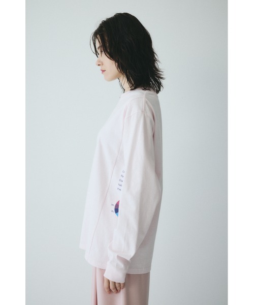 HeRIN.CYE(ヘリンドットサイ)の「Side print long T-shirt サイドプリントロングTシャツ(Tシャツ/カットソー・レディース・ライトピンク/ホワイト・FREE)」の13枚目の写真