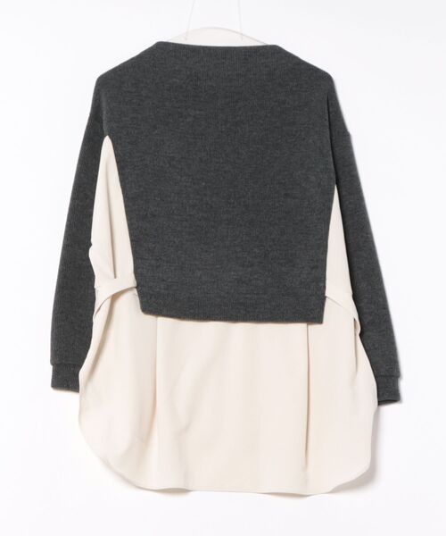 Gready Brilliant（グレディブリリアン）の「起毛畦ドッキングチュニック（Tシャツ/カットソー・レディース・チャコールグレー/カーキ・38）」の13枚目の写真