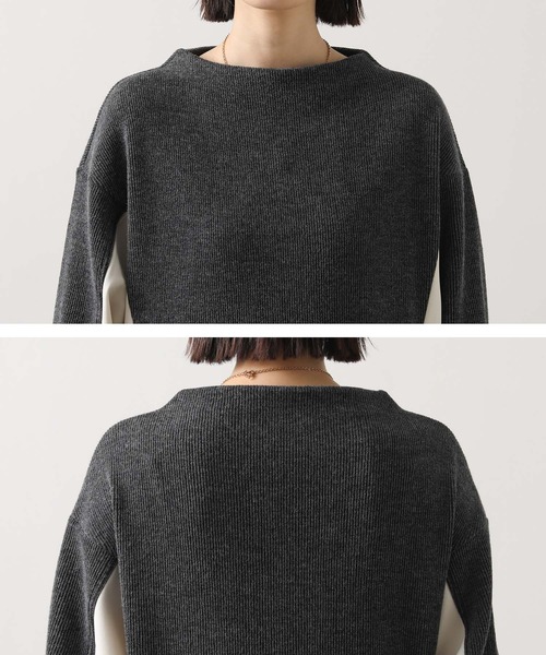 Gready Brilliant（グレディブリリアン）の「起毛畦ドッキングチュニック（Tシャツ/カットソー・レディース・チャコールグレー/カーキ・38）」の8枚目の写真